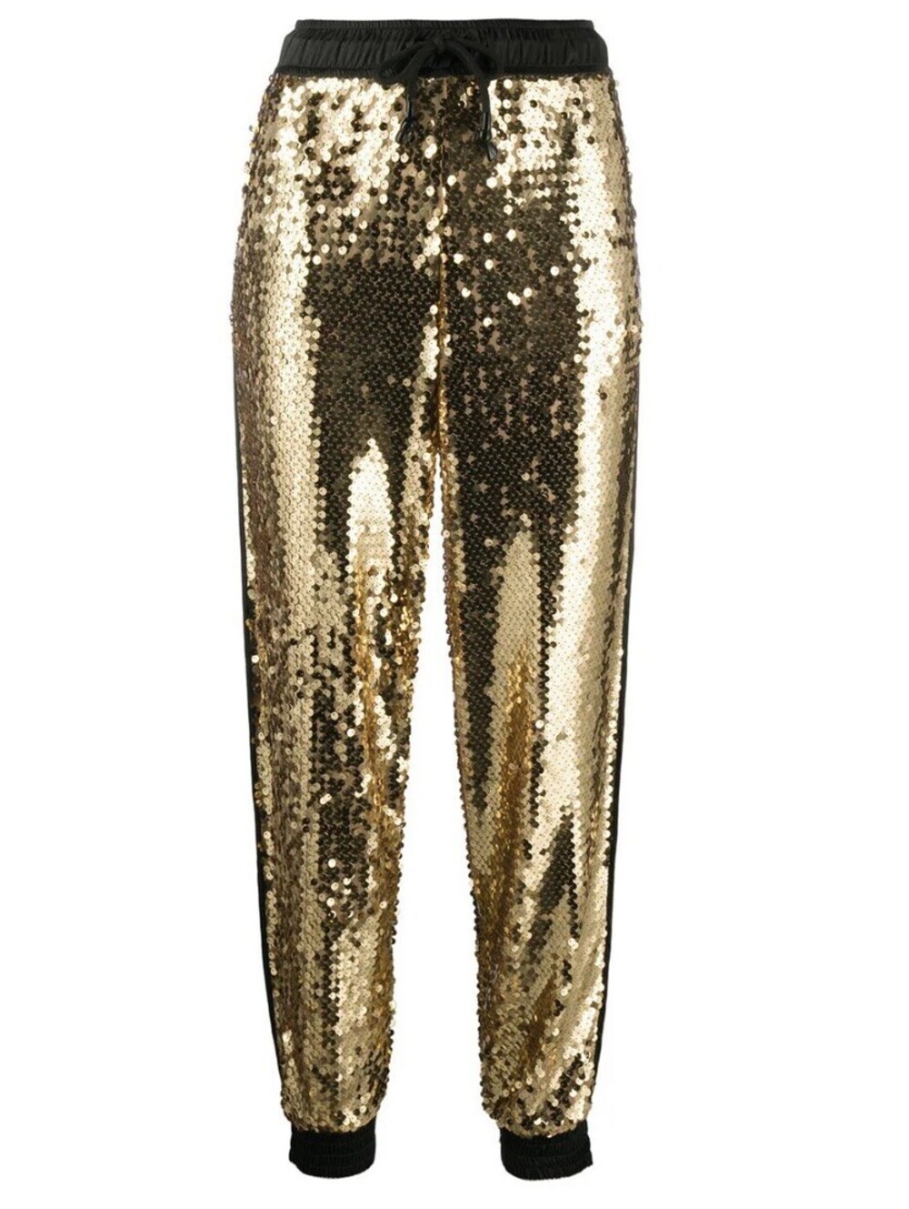 Versace Jeans Couture Gold Sequin Jogger Pant US Size 6 NWT Retail $425